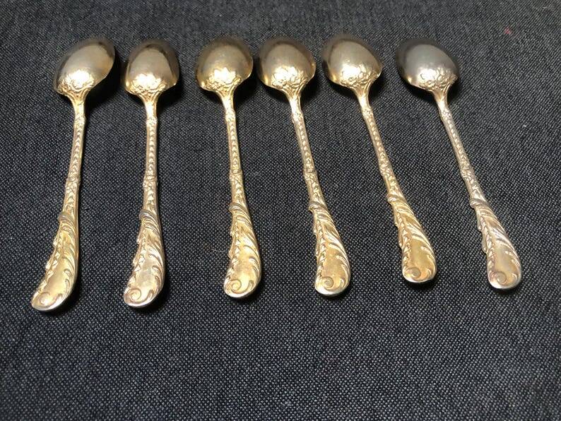 Vintage Art Nouveau Metal Teaspoons - Set of 6, France