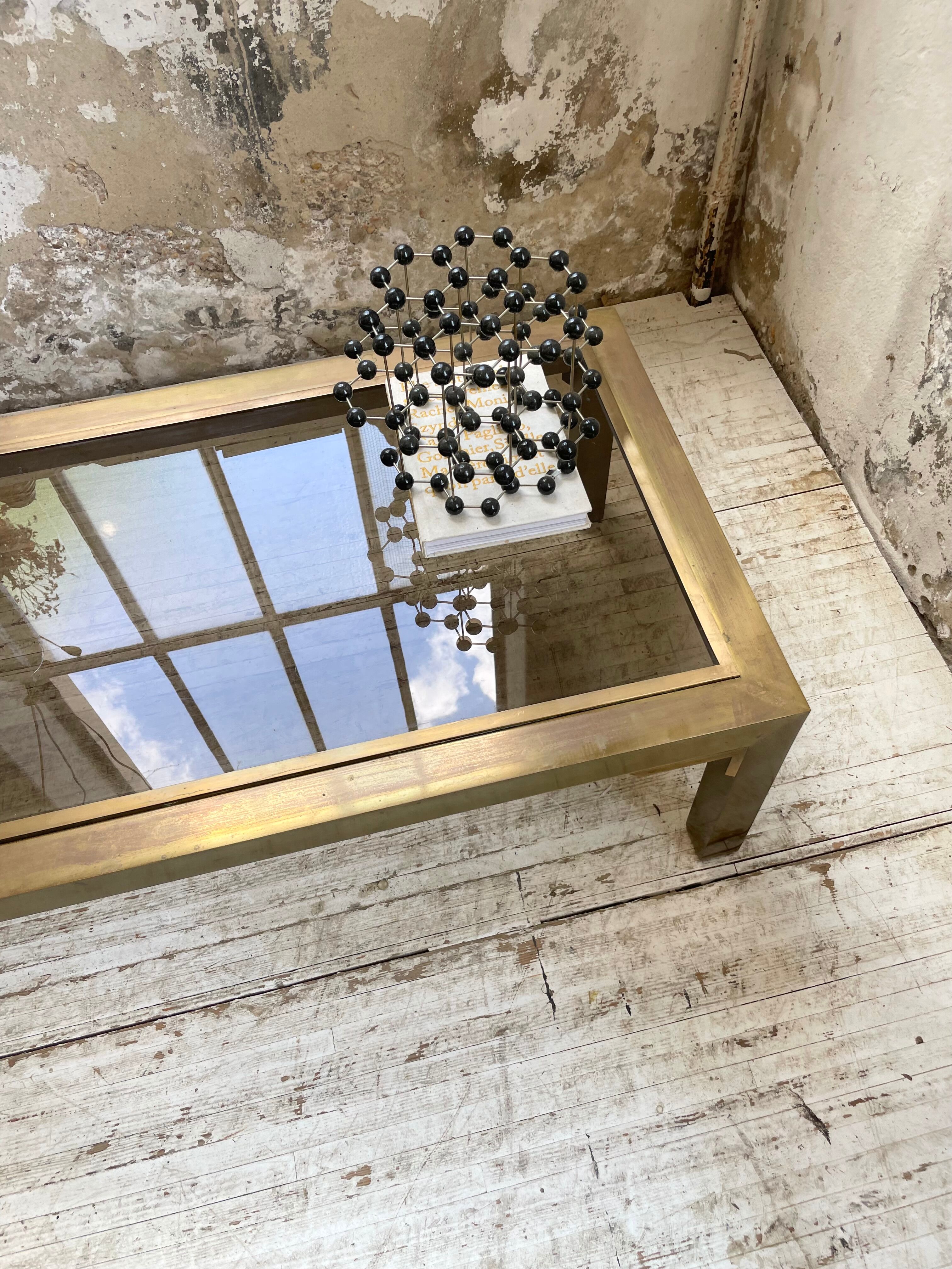 60s brass coffee table