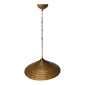 Pencil Split Reed, Rattan, Bamboo & Brass Pendant Lamp, 1970s