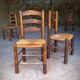 Suite de 4 chaises brutalistes paillées de George Robert
