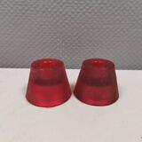 Reversible glass candlesticks with a conical shape for tealights or candles