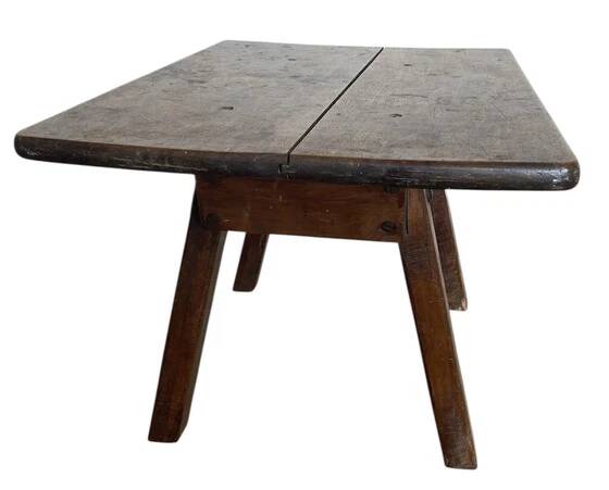Antique brutalist coffee table in solid wood