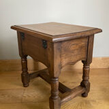 Chest bedside twentieth century solid oak pegged base spacer