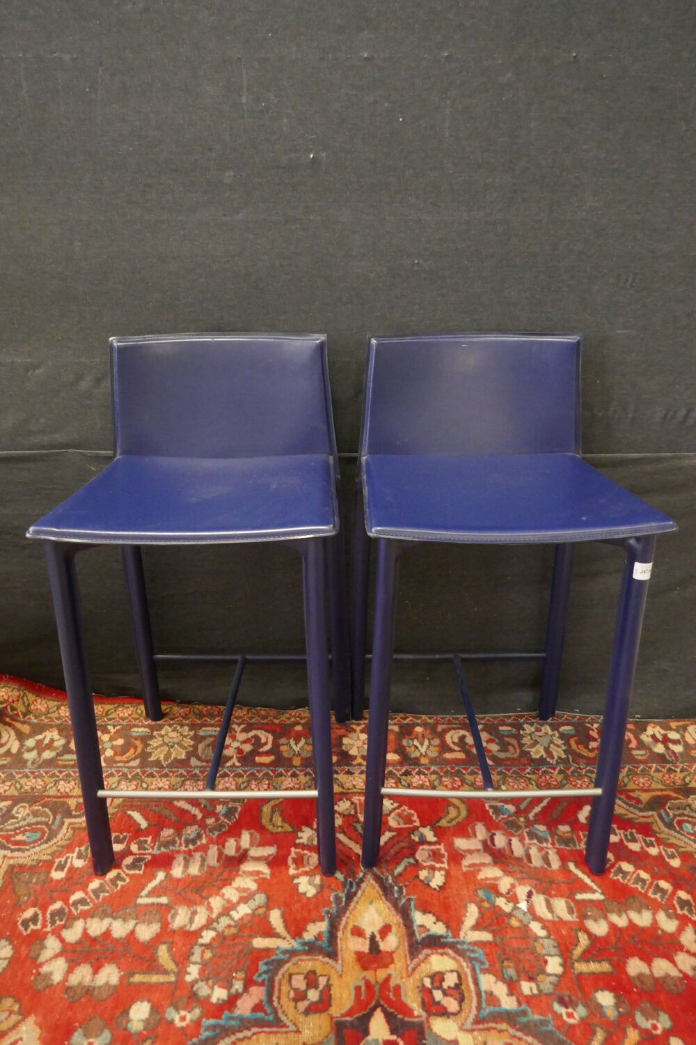 Paire de tabourets de bar en cuir