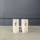 Vintage travertine and glass coffee table, 1970s