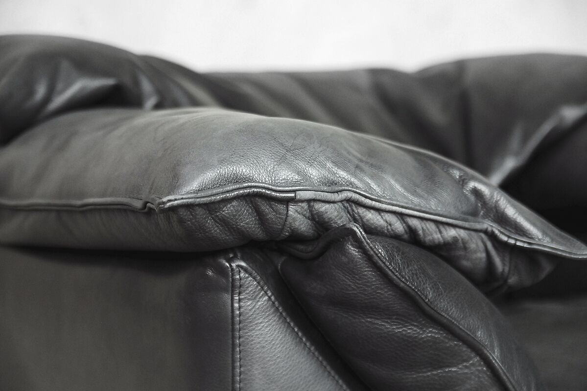 Grey Leather Danish Monza Armchairs by Jens Juul Eilersen for Niels Eilersen, 1970s, Set of 2