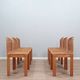 Chaises courbées en osier et bois années 1970, lot de 6