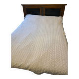 Handcrafted solid wood double bed and its superb headboard / bedside table