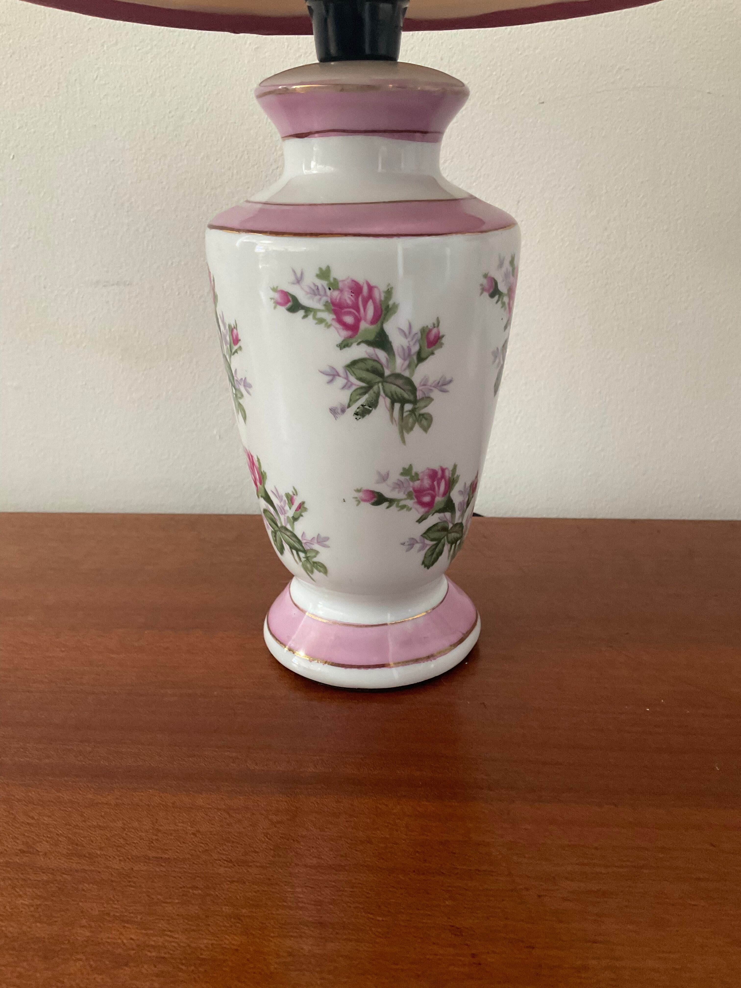 Pair of vintage 70s porcelain lamps