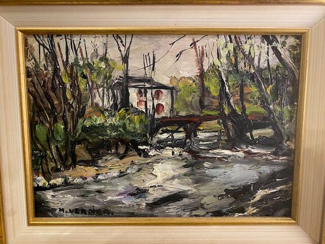 Painting signed Maurice Verdier - landscape of the Basque country