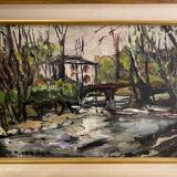 Painting signed Maurice Verdier - landscape of the Basque country