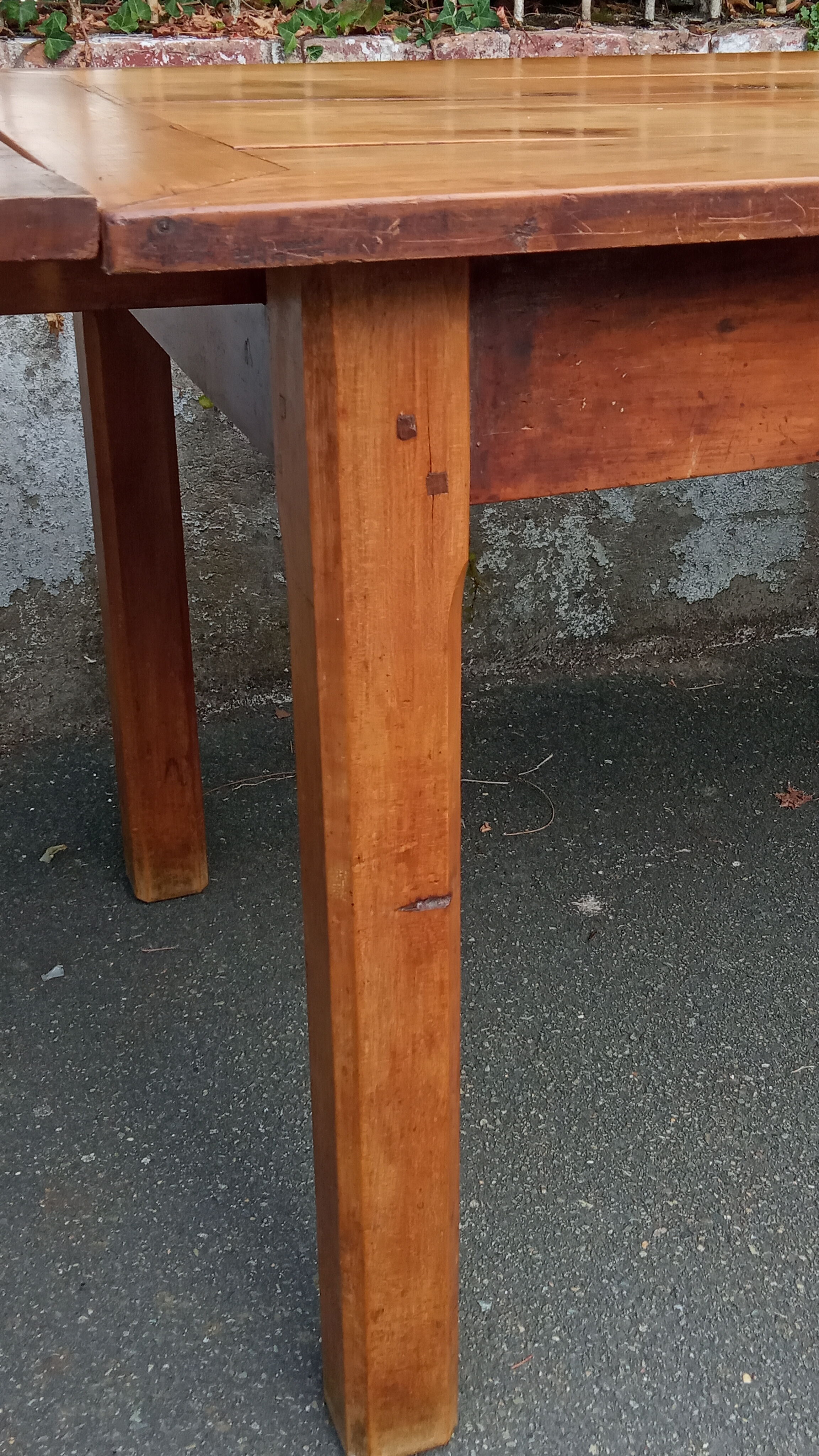 Elm farmhouse table with extensions 6/12 people