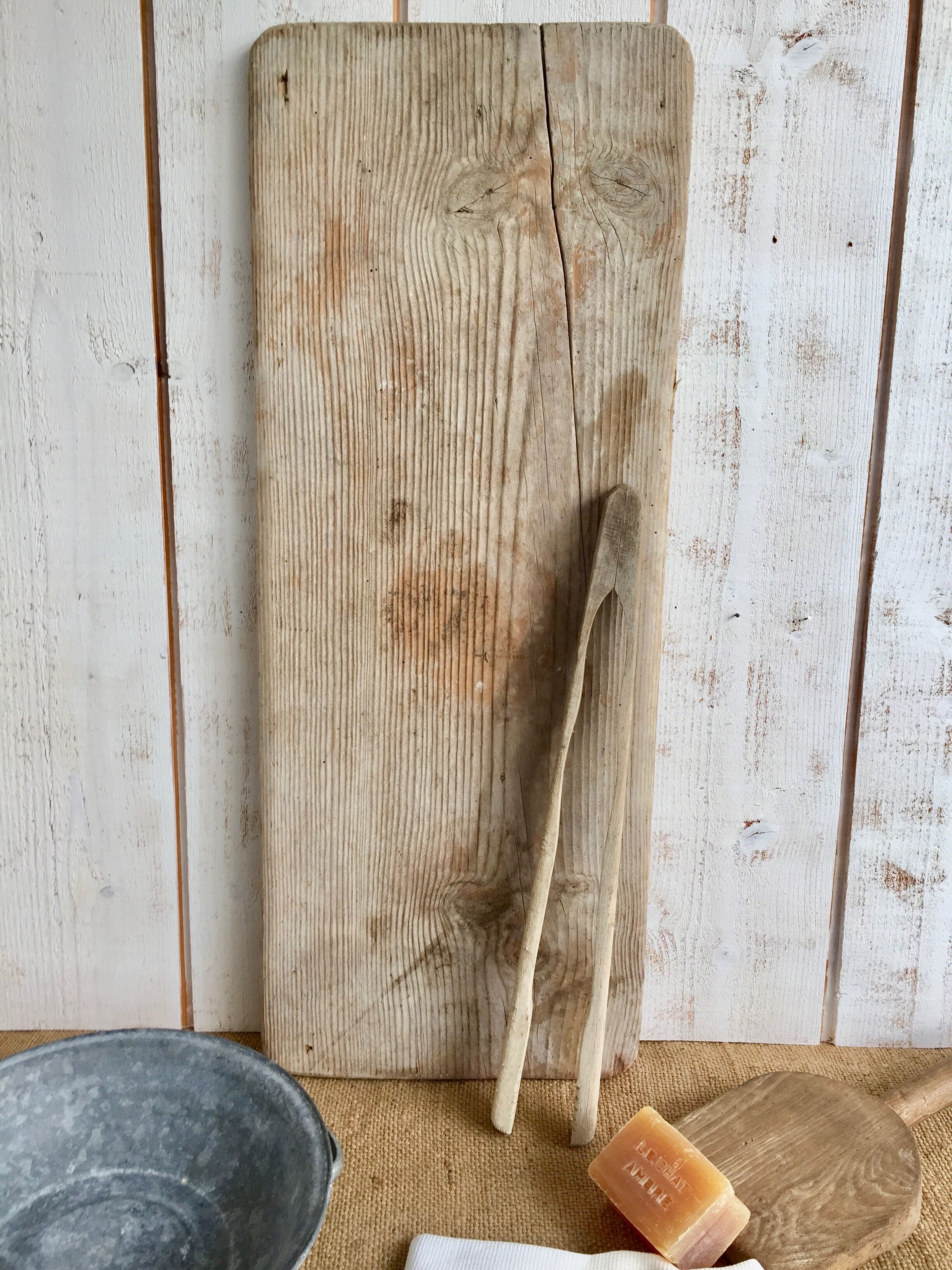 Wooden board with pliers