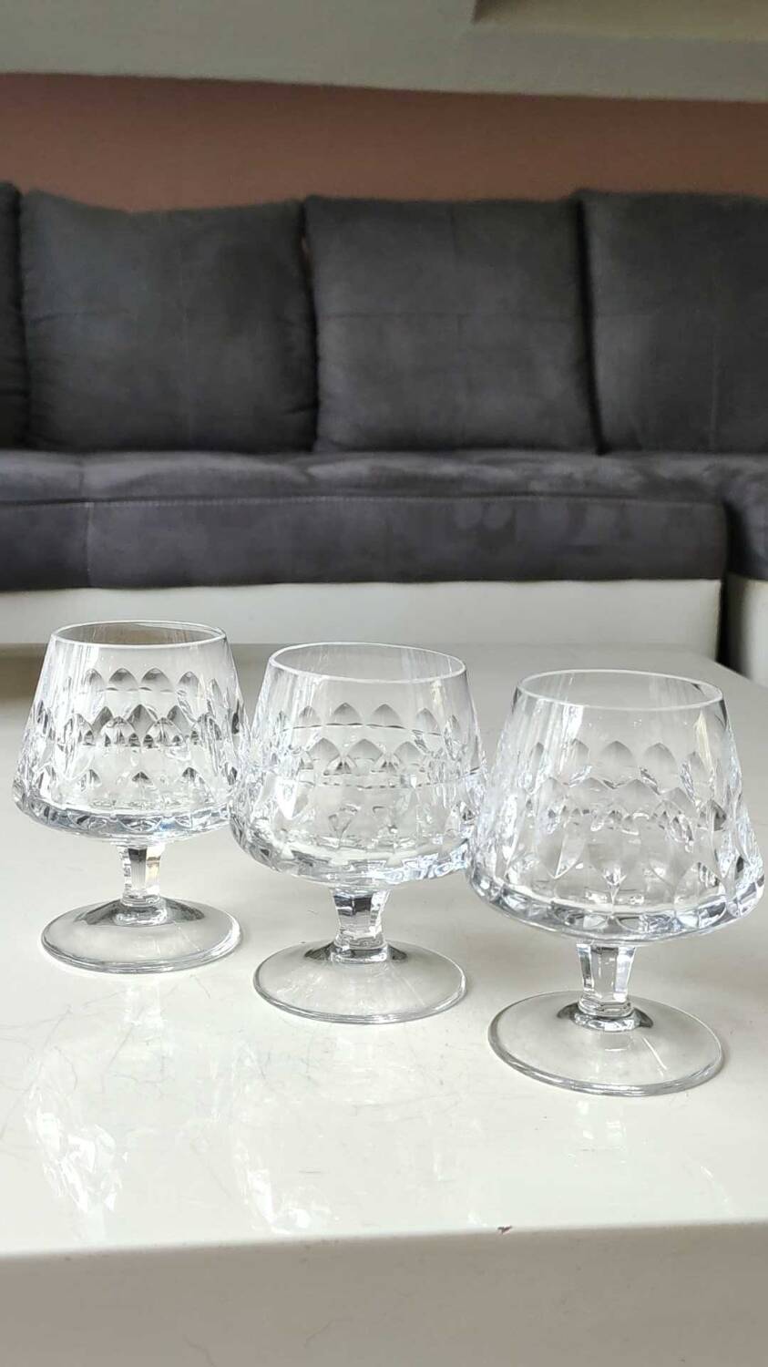 Lot 5 x Peill & Putzler Cognac Glasses. Mod. Granada. lead crystal