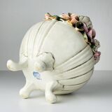 Ceramic vase with flowers, Italy, 1950s