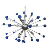 Blue “star” murano glass oval sputnik chandelier