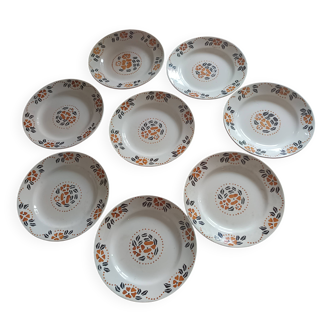 8 ironstone plates Longchamp model Primax 1900