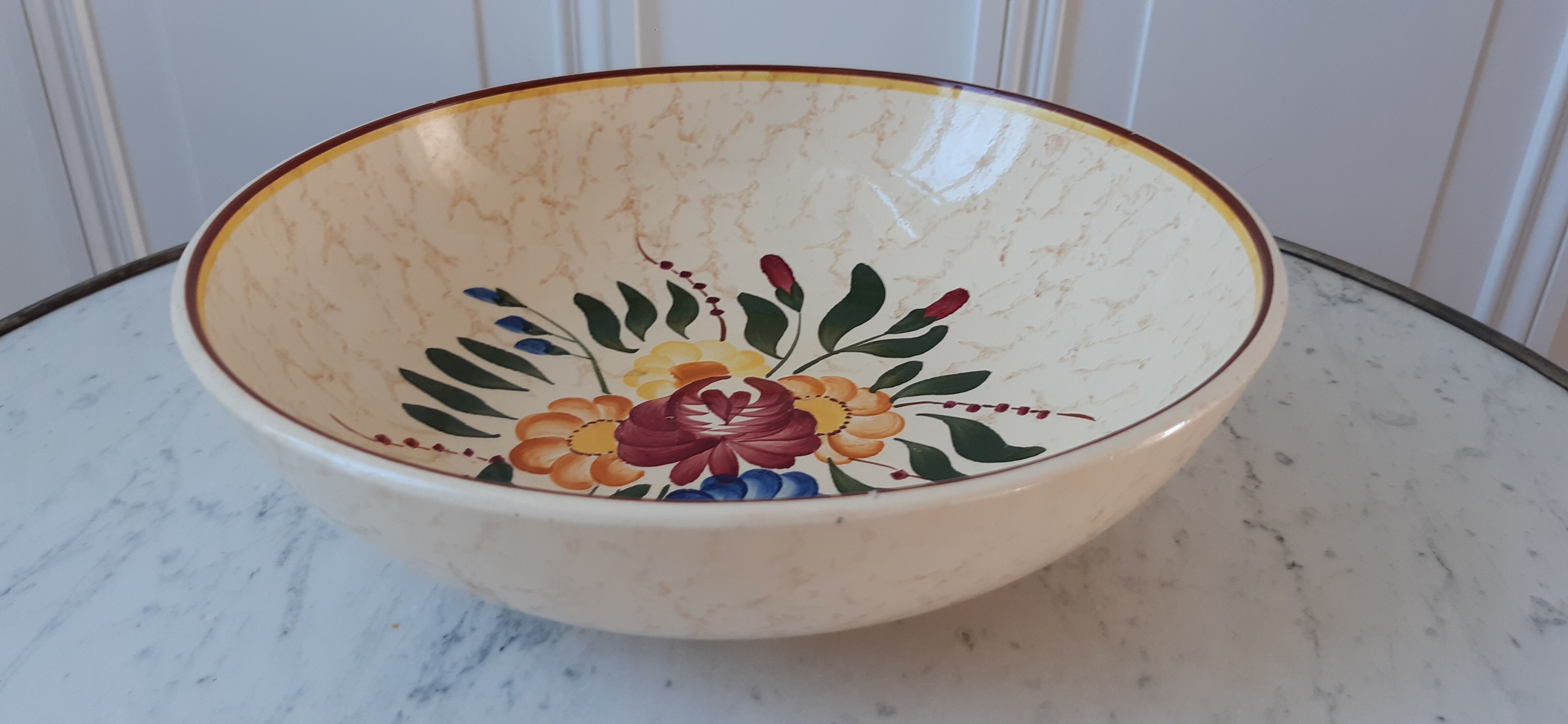 Salad bowl longchamp hand painted years 30-40