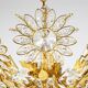 Ernst Palme Grand Chandelier Palm Tree Flower Palwa, Gilded Brass, Crystals, 1970s