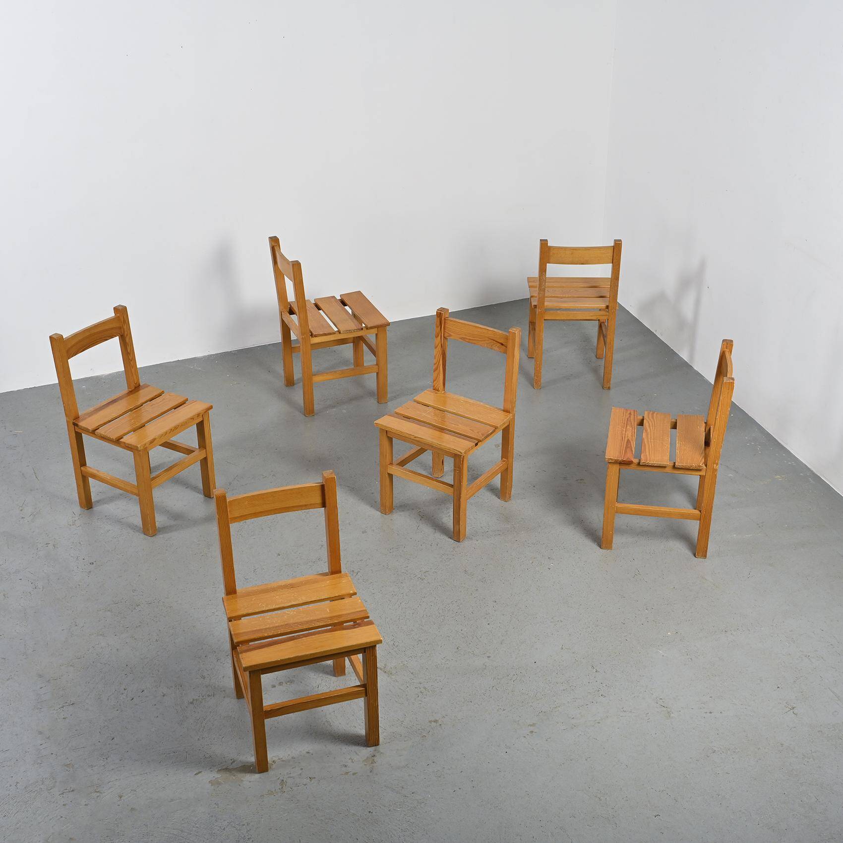 Set of six Maison Regain chairs, circa 1970