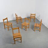 Set of six Maison Regain chairs, circa 1970