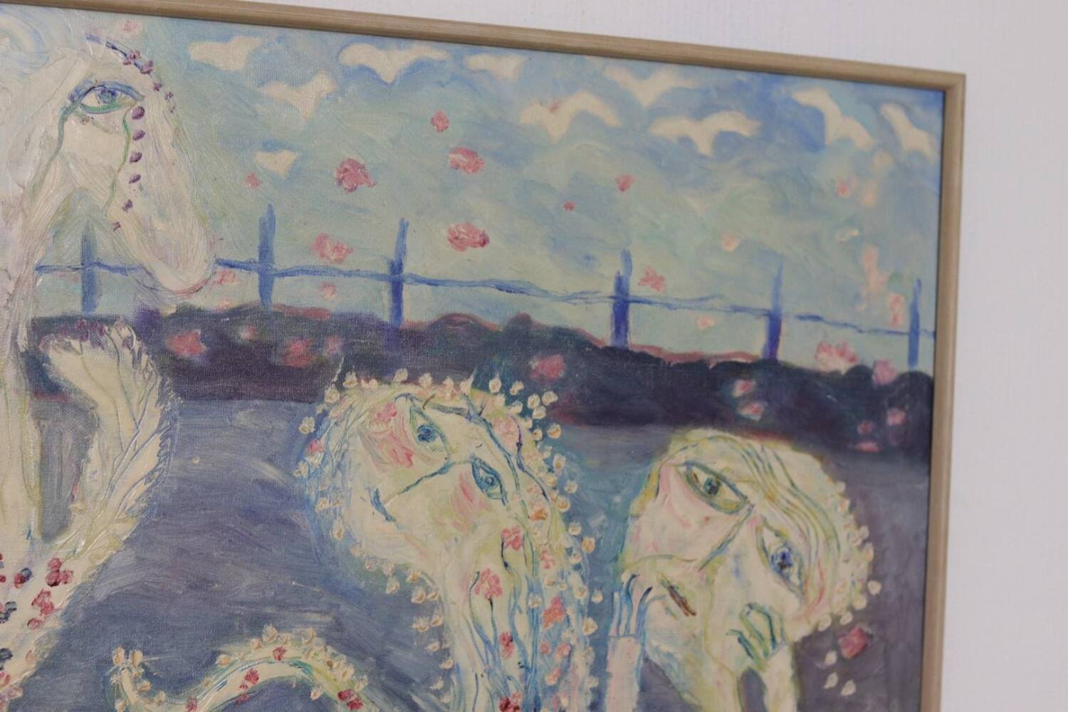 Original Swedish Oil on Canvas – “Figures” by JZON – Vintage, Framed
