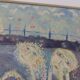 Original Swedish Oil on Canvas – “Figures” by JZON – Vintage, Framed