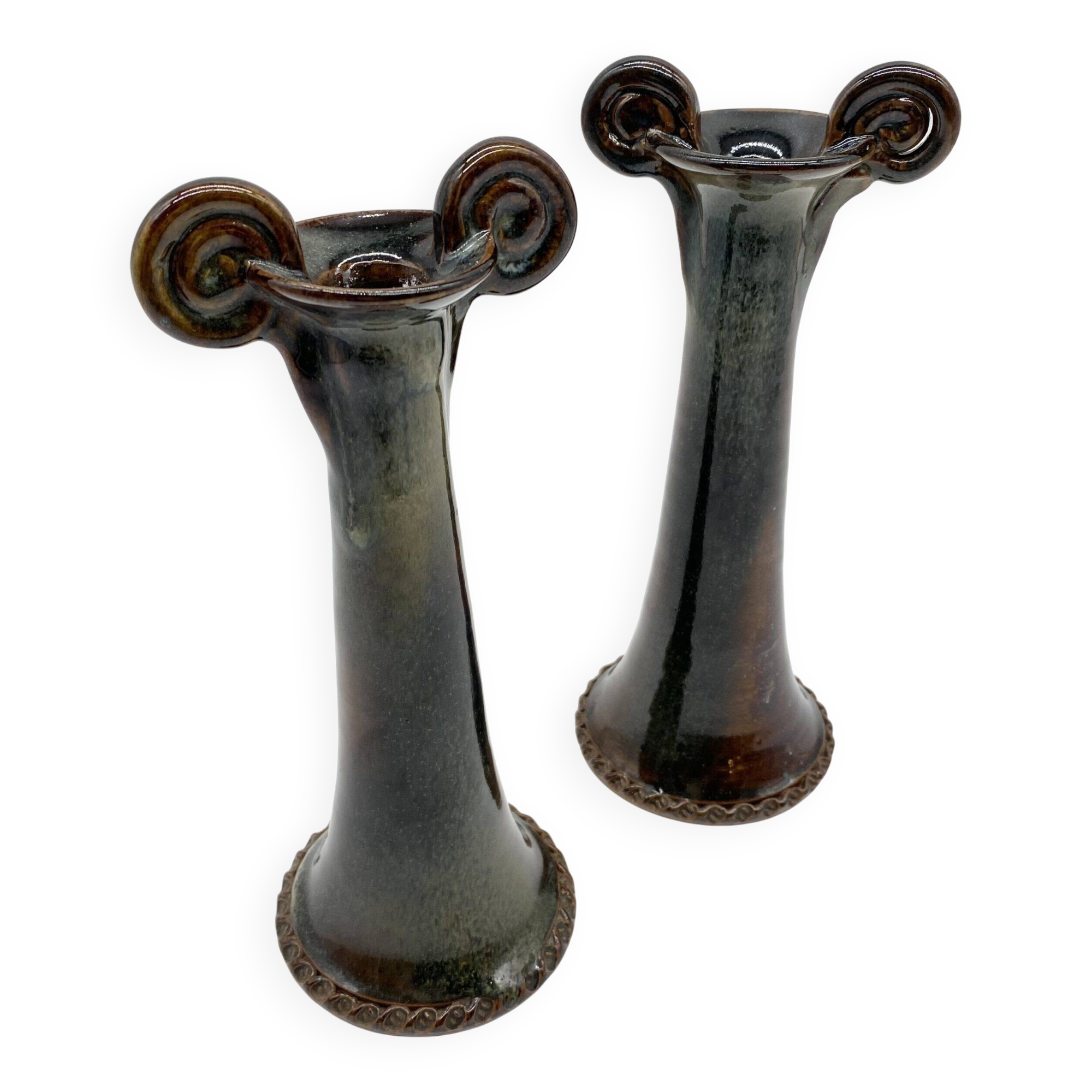Paire de bougeoirs céramique – « Mouthiers-sur-Boëme », 1960s