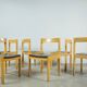 Vintage oak DUTCH DESIGN dining chairs in modern minimalist style, 1960s