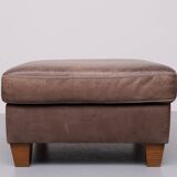 Stich Leather Pouf or Ottoman 1970s