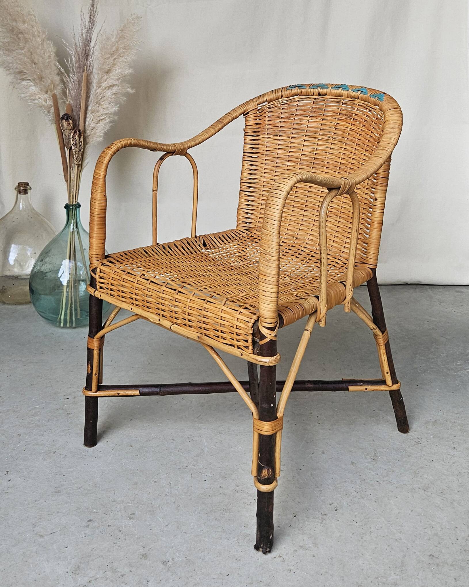 Vintage rattan armchair