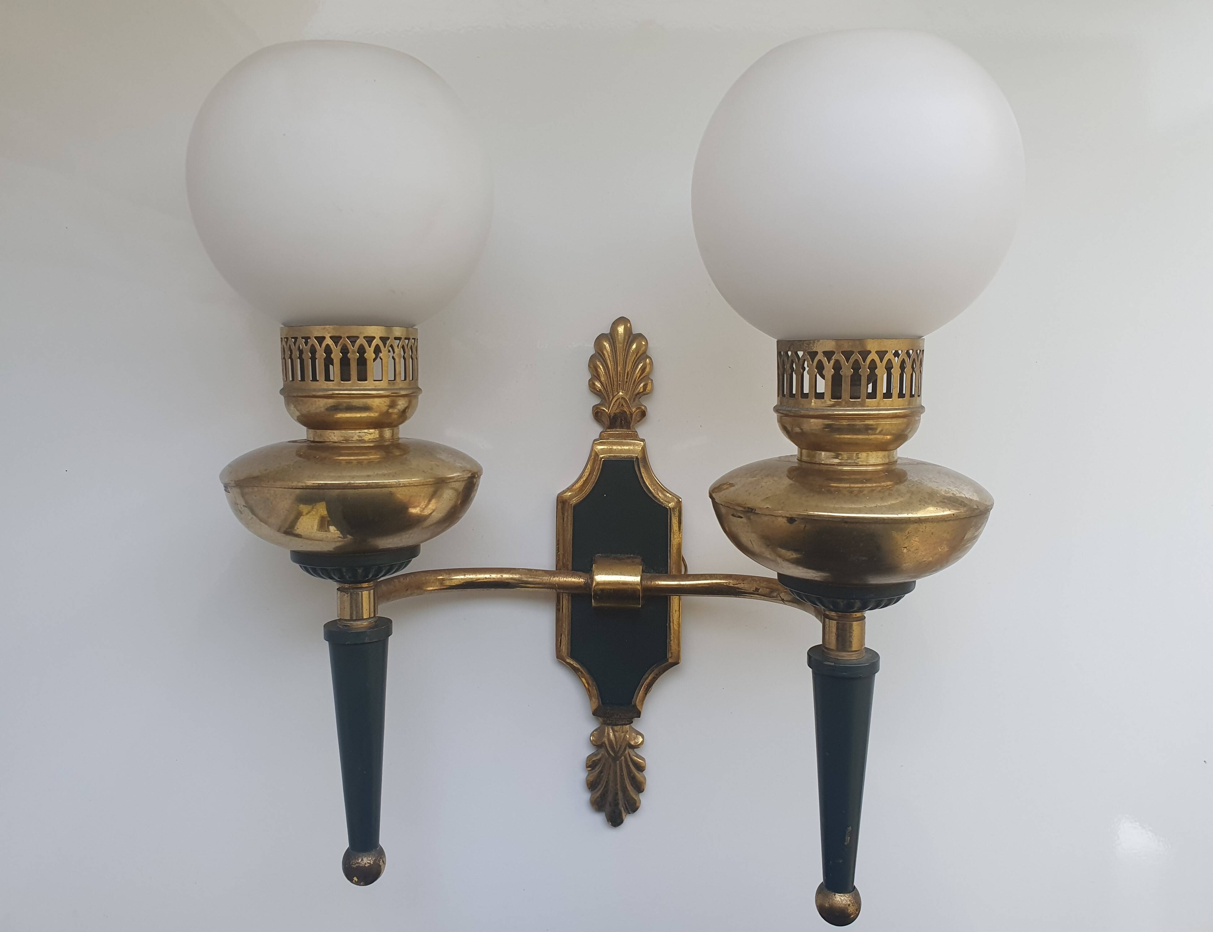 Large empire style double light wall light