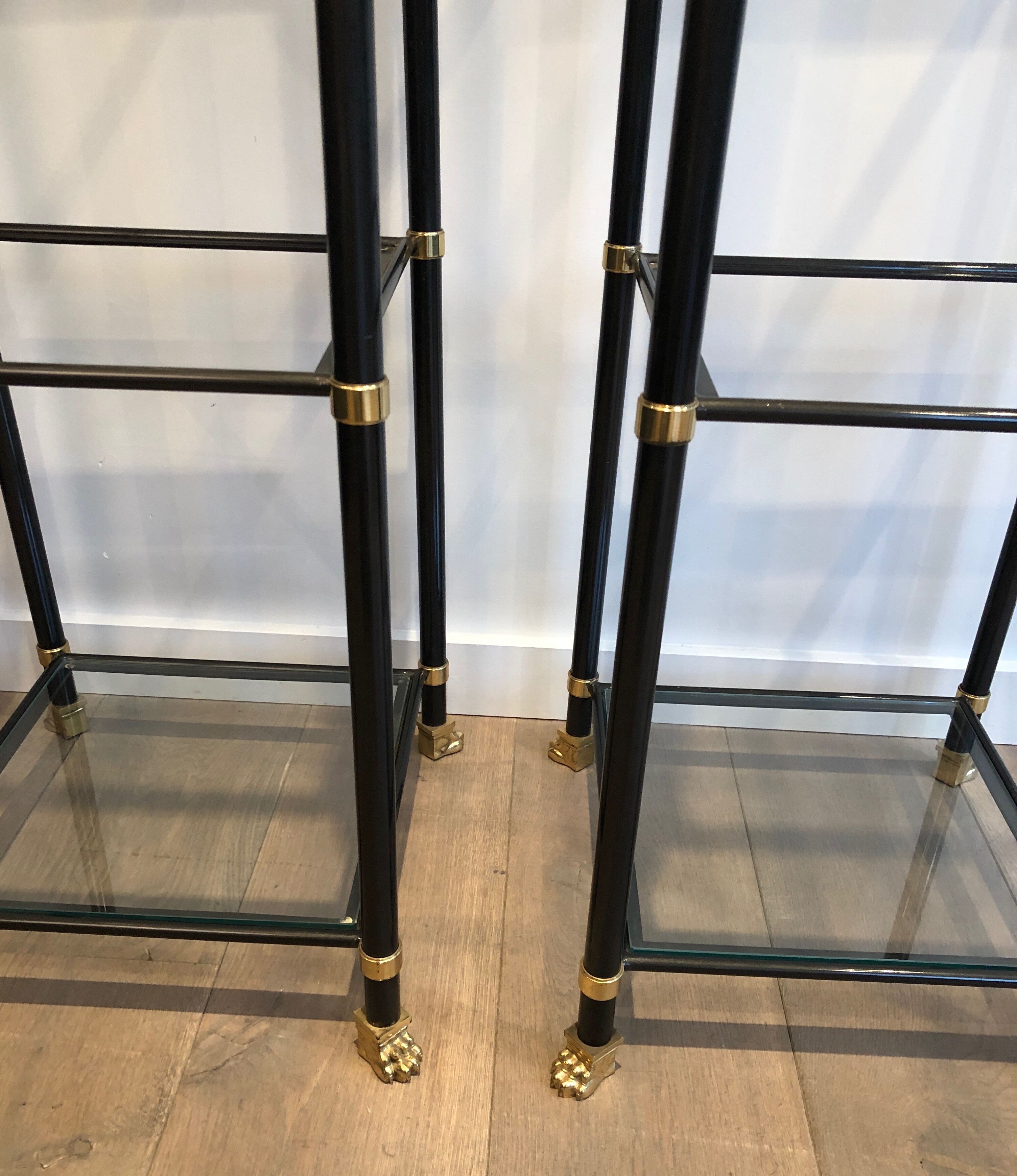 Pair of metal shelves by Guy Lefèvre for Maison Jansen 70s