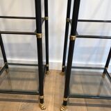 Pair of metal shelves by Guy Lefèvre for Maison Jansen 70s