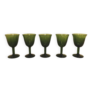Set de 5 verres anciens - verre