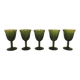 Set de 5 verres anciens en verre bullé soufflé