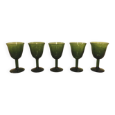 Set of 5 antique blown glass bubble glasses.