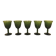Set de 5 verres anciens en verre bullé soufflé