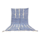 Handwoven Berber rug in blue and white, size 150x250 cm.