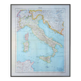 Italy, original map printed in 1907.