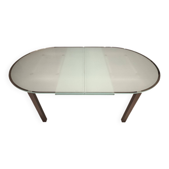Calligaris oval table with glass extension