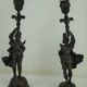 Silver bronze torch pair Paul Dubois