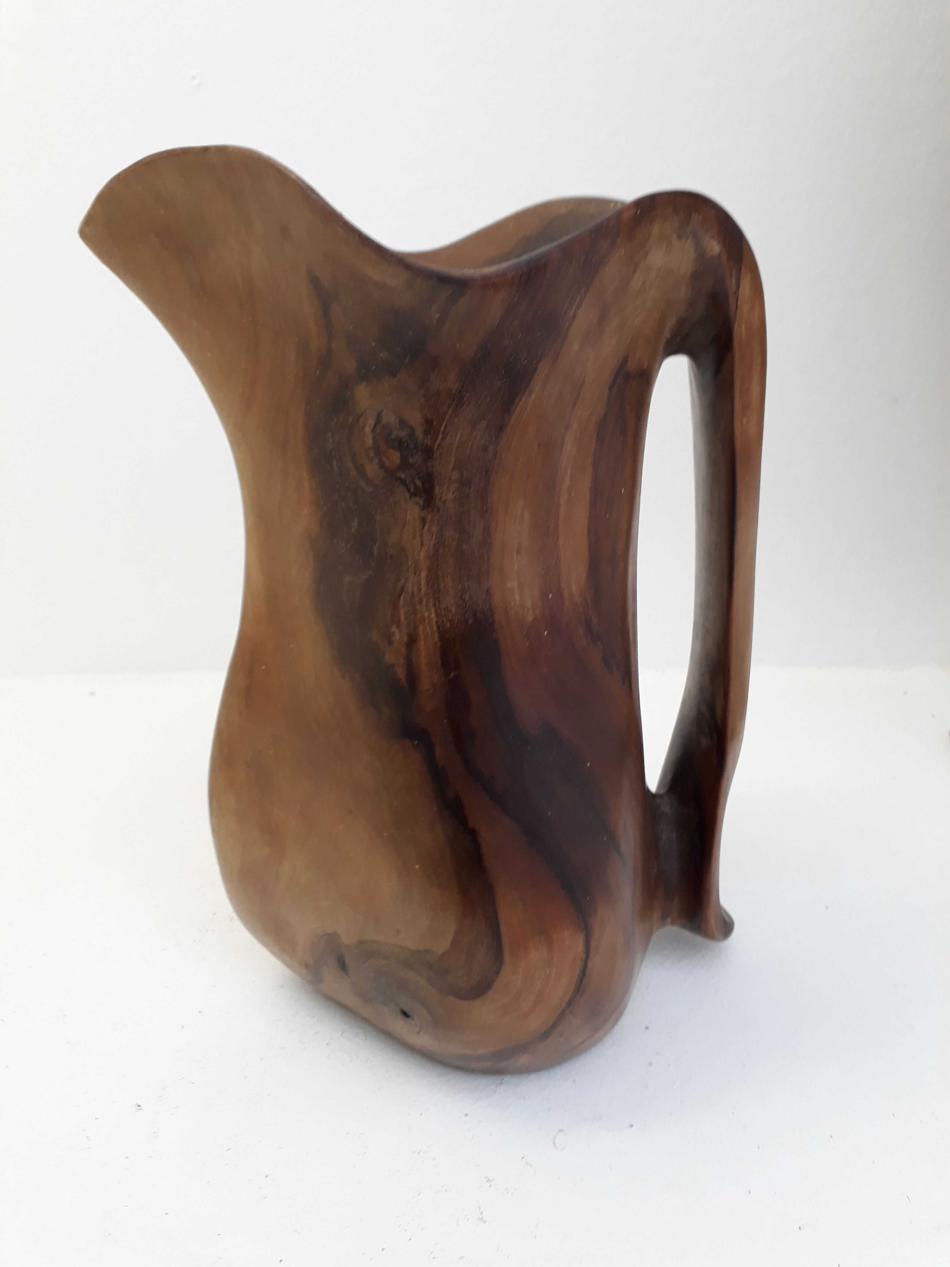Pitcher free form 1960 wooden