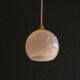 Suspension française vintage en verre rose, livrée avec nouveau câble rose