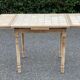 Extendable kitchen table renovated in raw solid wood and ceramic tiles