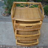 Old rattan wicker storage unit