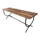 Rustic oak wrought iron bench