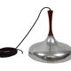Scandinavian pendant light - Brushed steel and rosewood