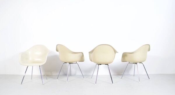 4 fauteuils DAX Eames années 60' Herman Miller mobilier international