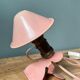 Mushroom lamp with pliers, pink vintage e-reader